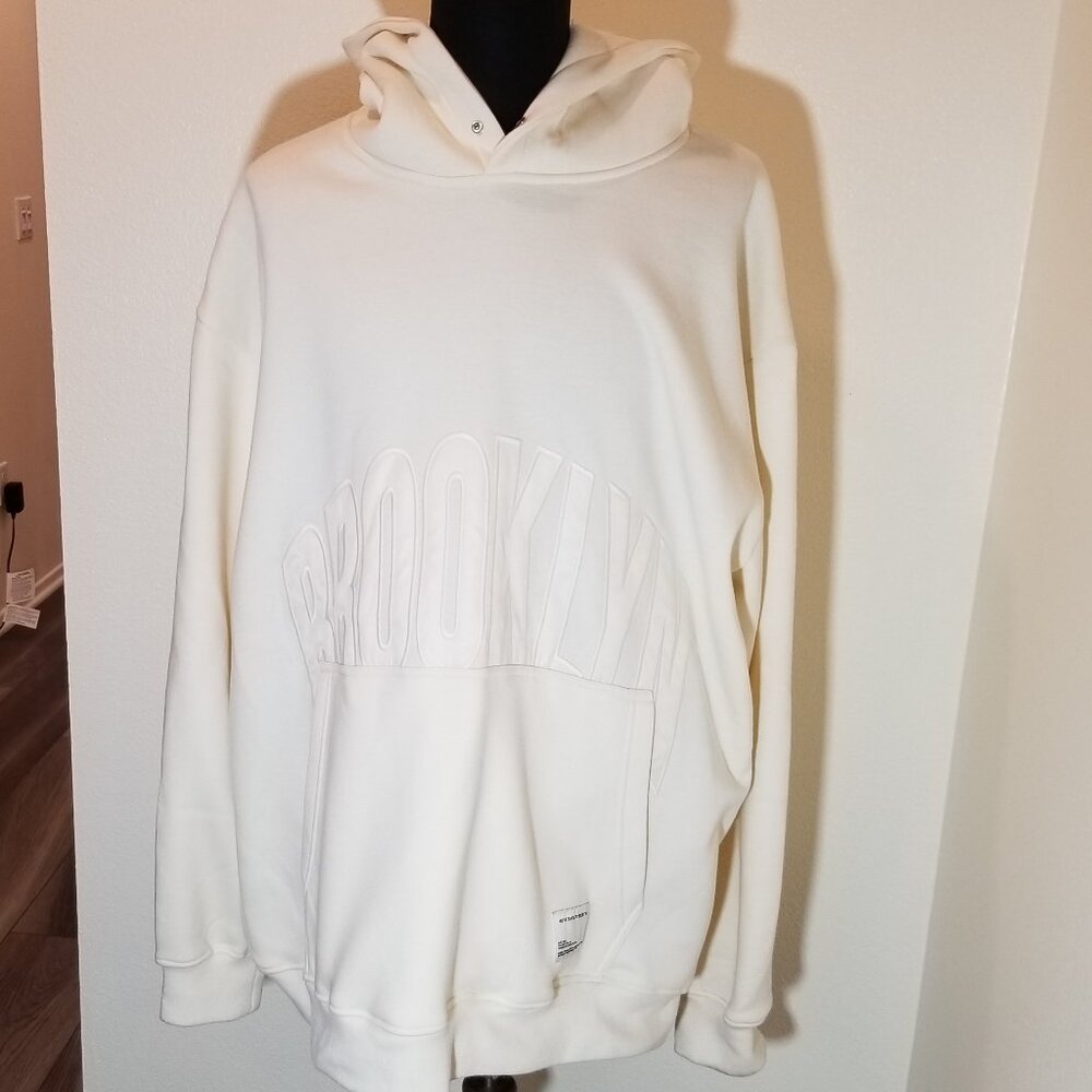 Public Supply NYC Brooklyn Embroidered Mens 5X Cream Hoodie Relaxed‎ Street NWOT
